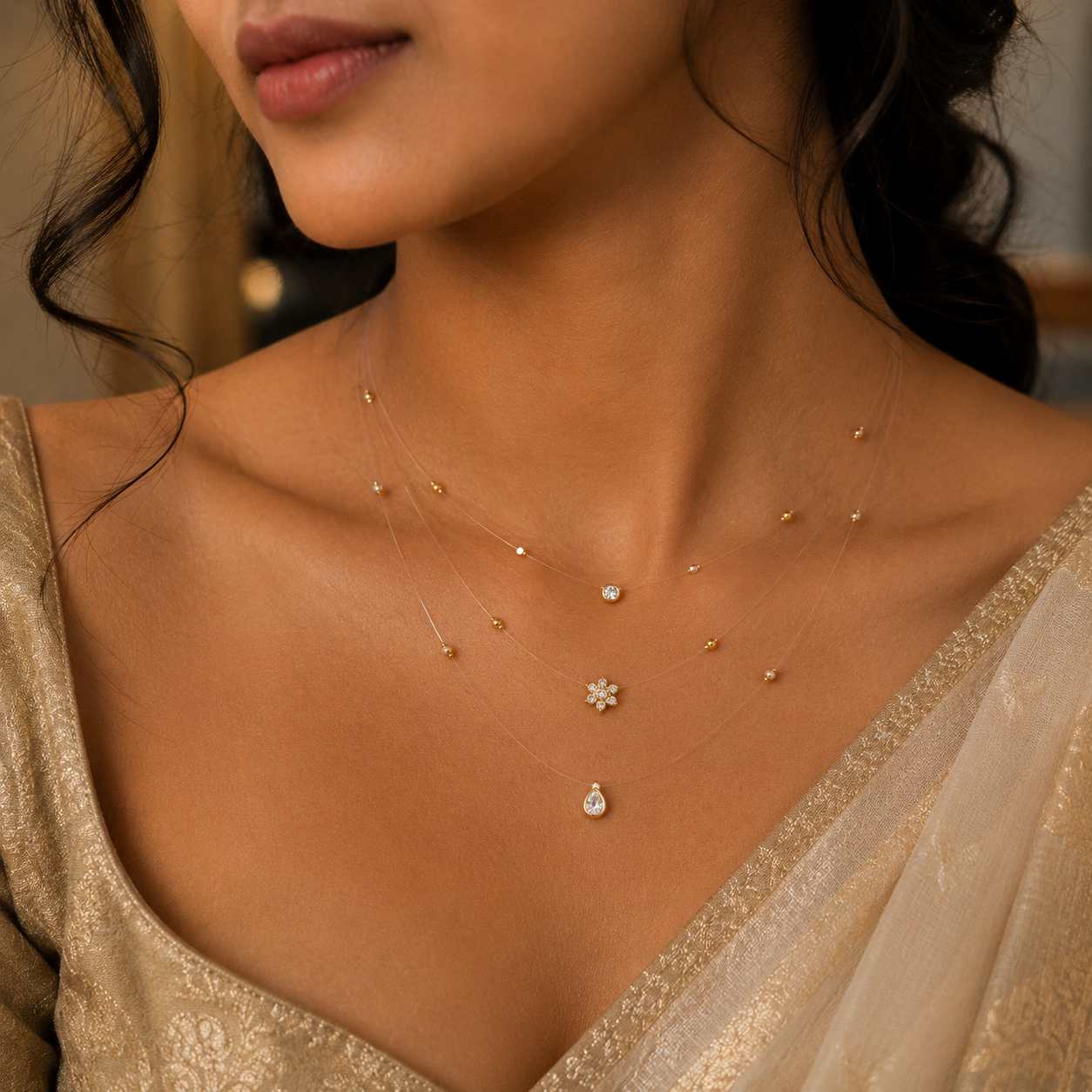 Floating Invisible Chain Necklace