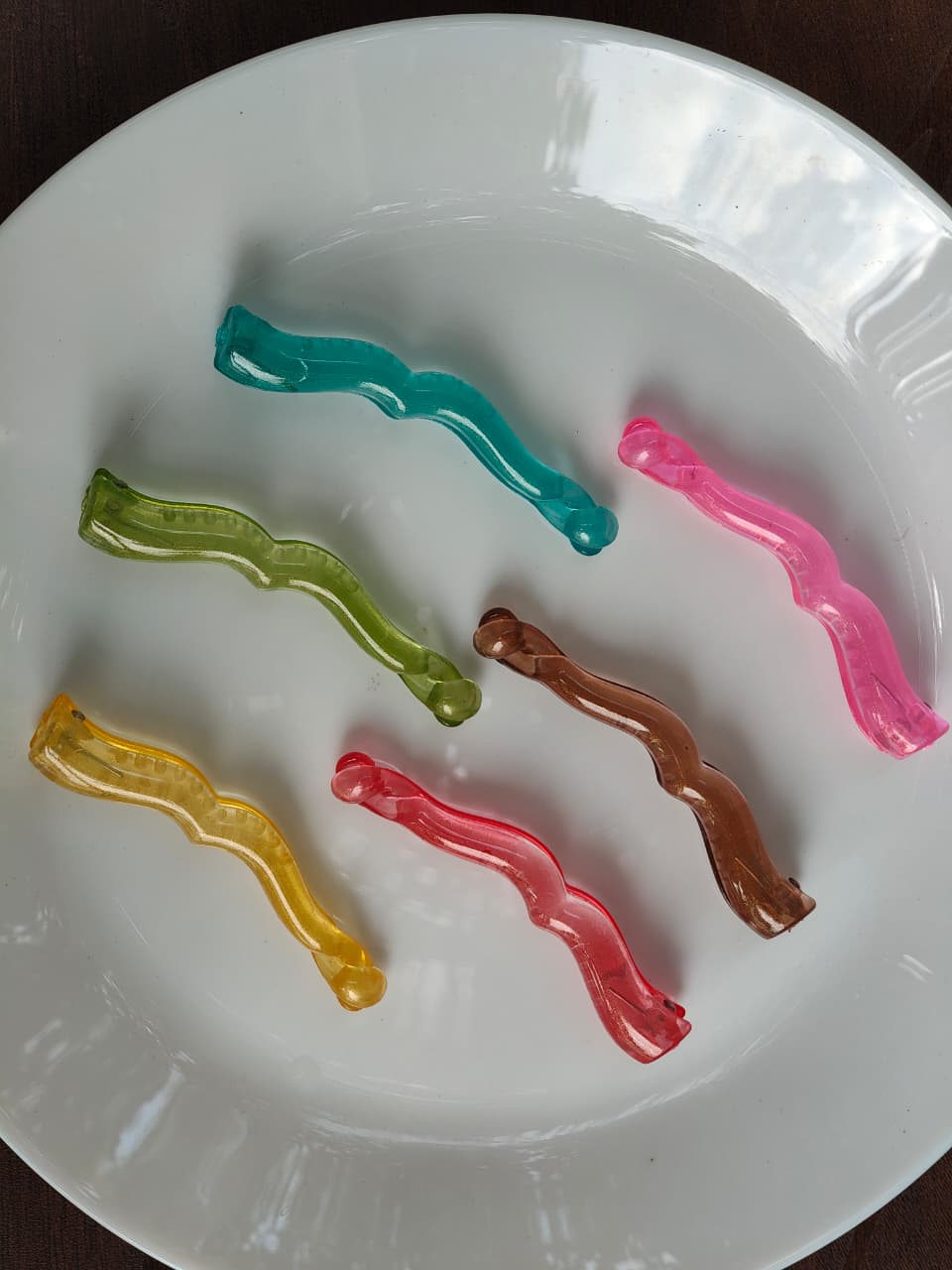 Wavy Acrylic Snap Hair Clip | Transparent Korean Hair Pin for Girls & Women
