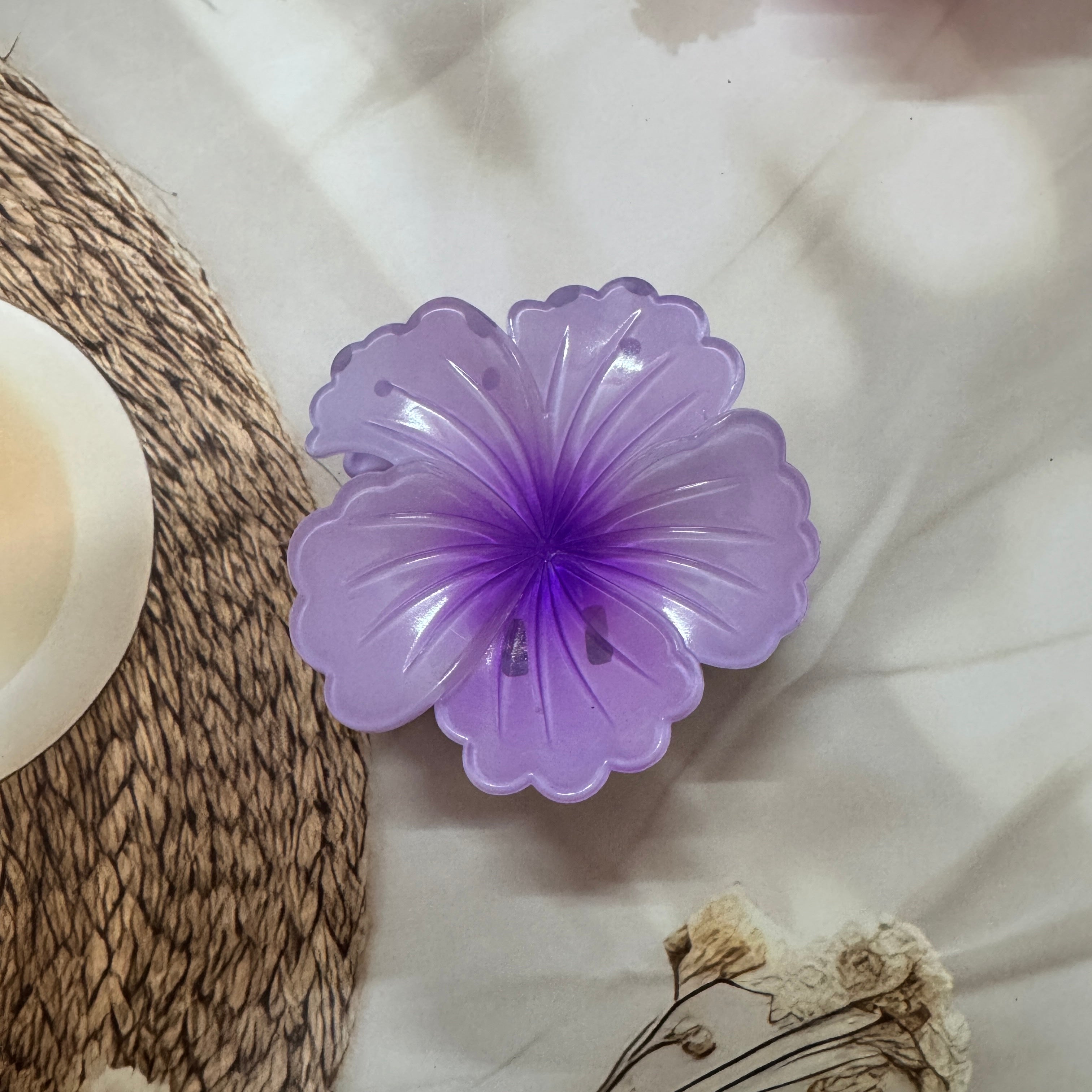 Hibiscus Bloom Hair Claw Clip | Korean Floral Statement Hair Accessory