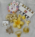 Sunshine Yellow Hair Accessories Combo | Cute Hair Clips, Mini Claw Clips & Earrings Set