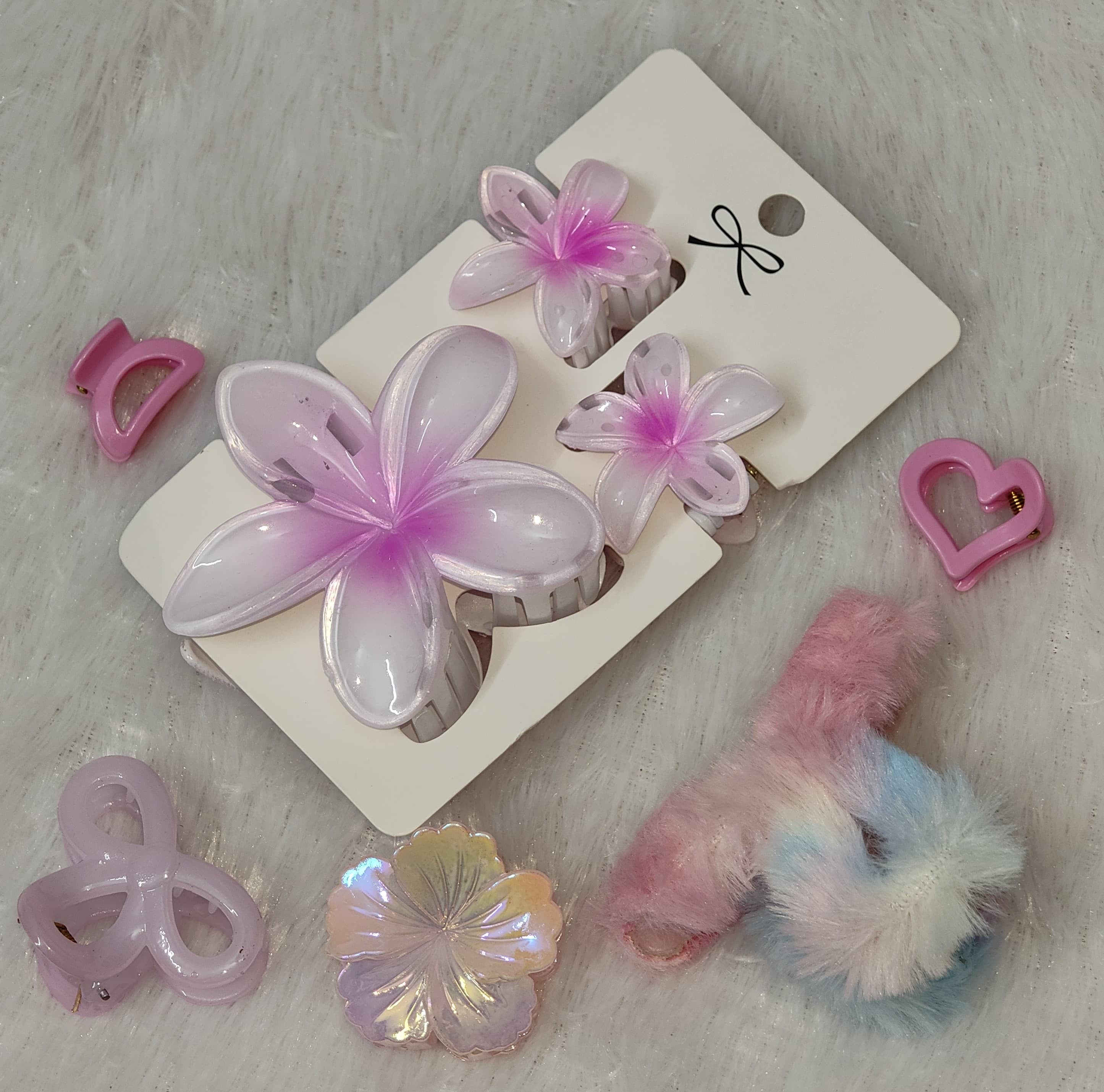 Pink Blossom Hair Accessories Combo | Floral Hair Clip & Cute Accessories Set