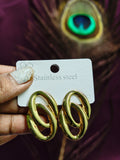Anti-Tarnish Stainless Steel Chunky Link Stud Earrings | Waterproof Gold Statement Earrings for Women