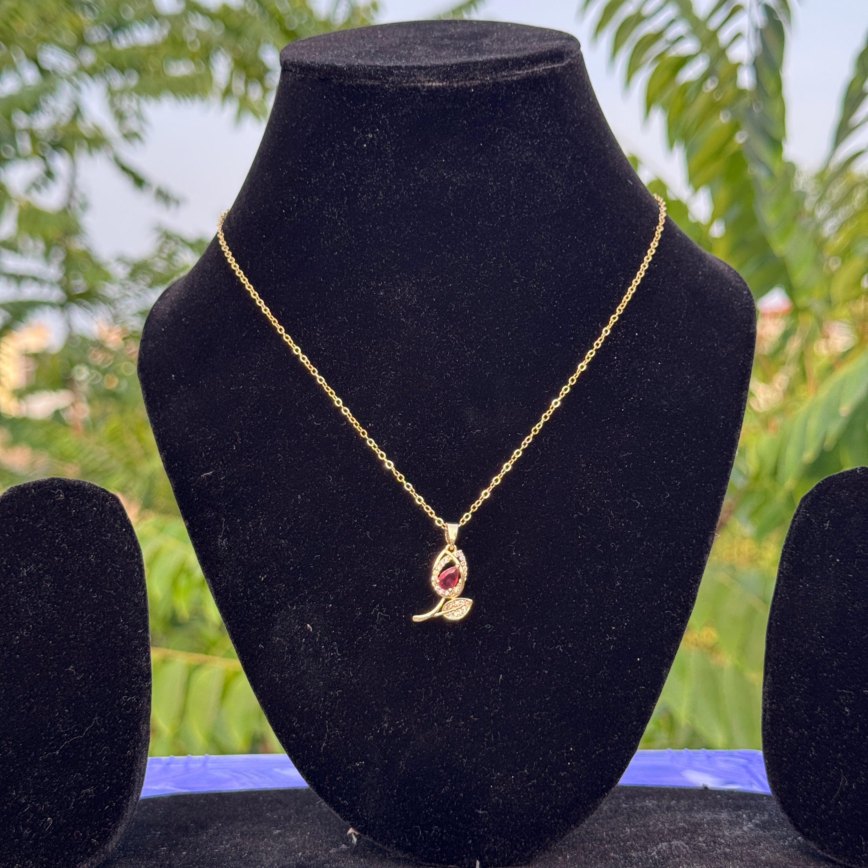 The "Ruby Rose" Anti-Tarnish Necklace