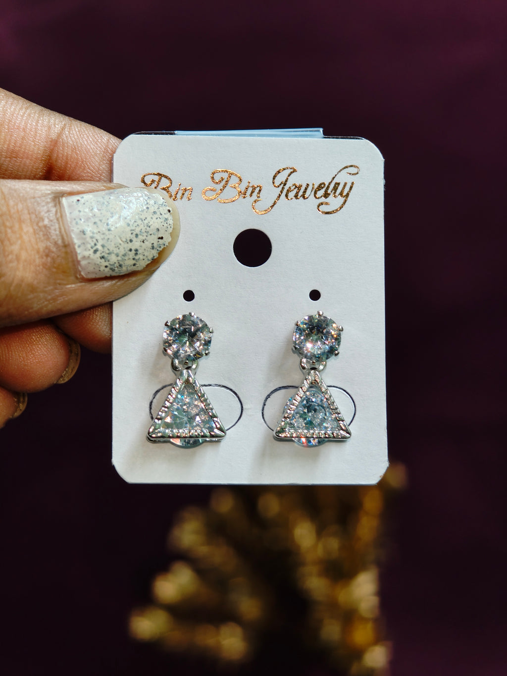 Sparkling Crystal Drop Earrings | Gold-Plated Stud Earrings for Women