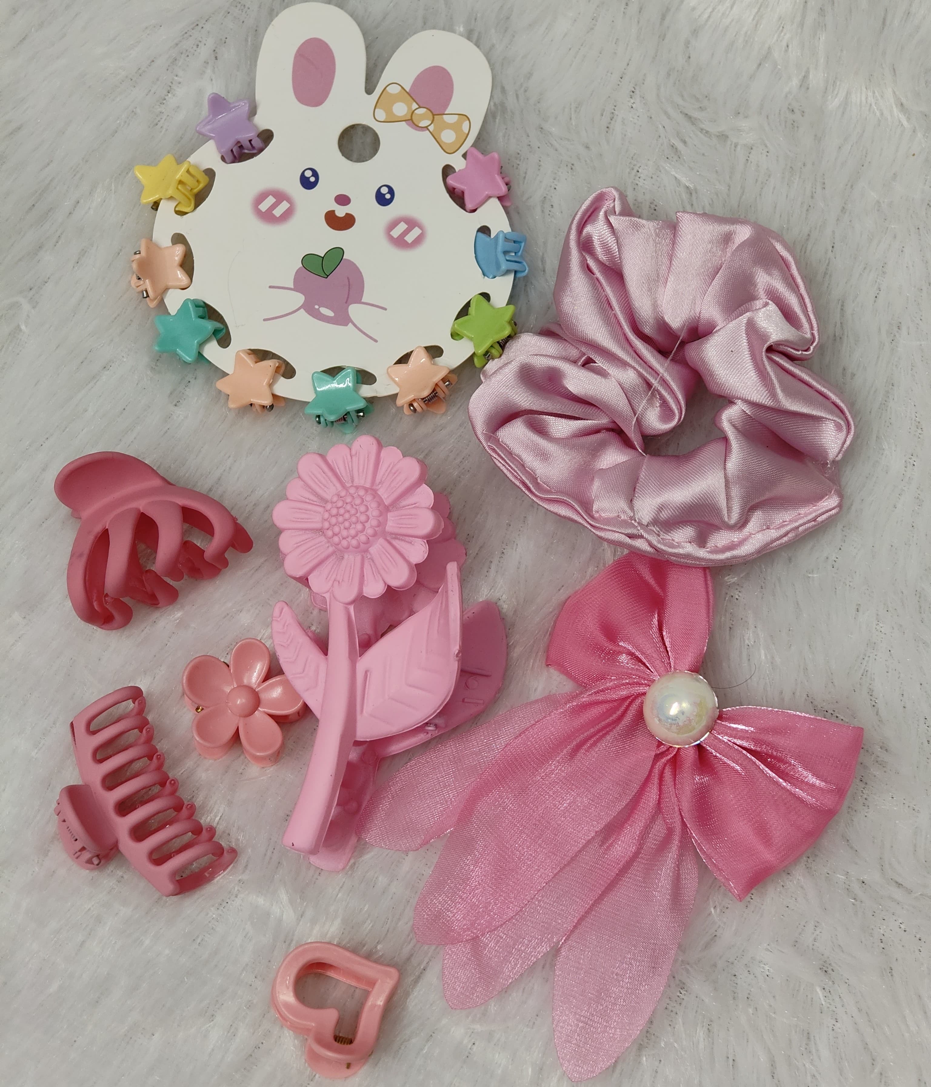 Pretty Pink Hair Accessories Combo |-Combo Cute Set for Girls & Women