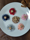 Rosé Bloom Pearl Floral Hair Clip | Elegant Lace Flower Hair Accessory