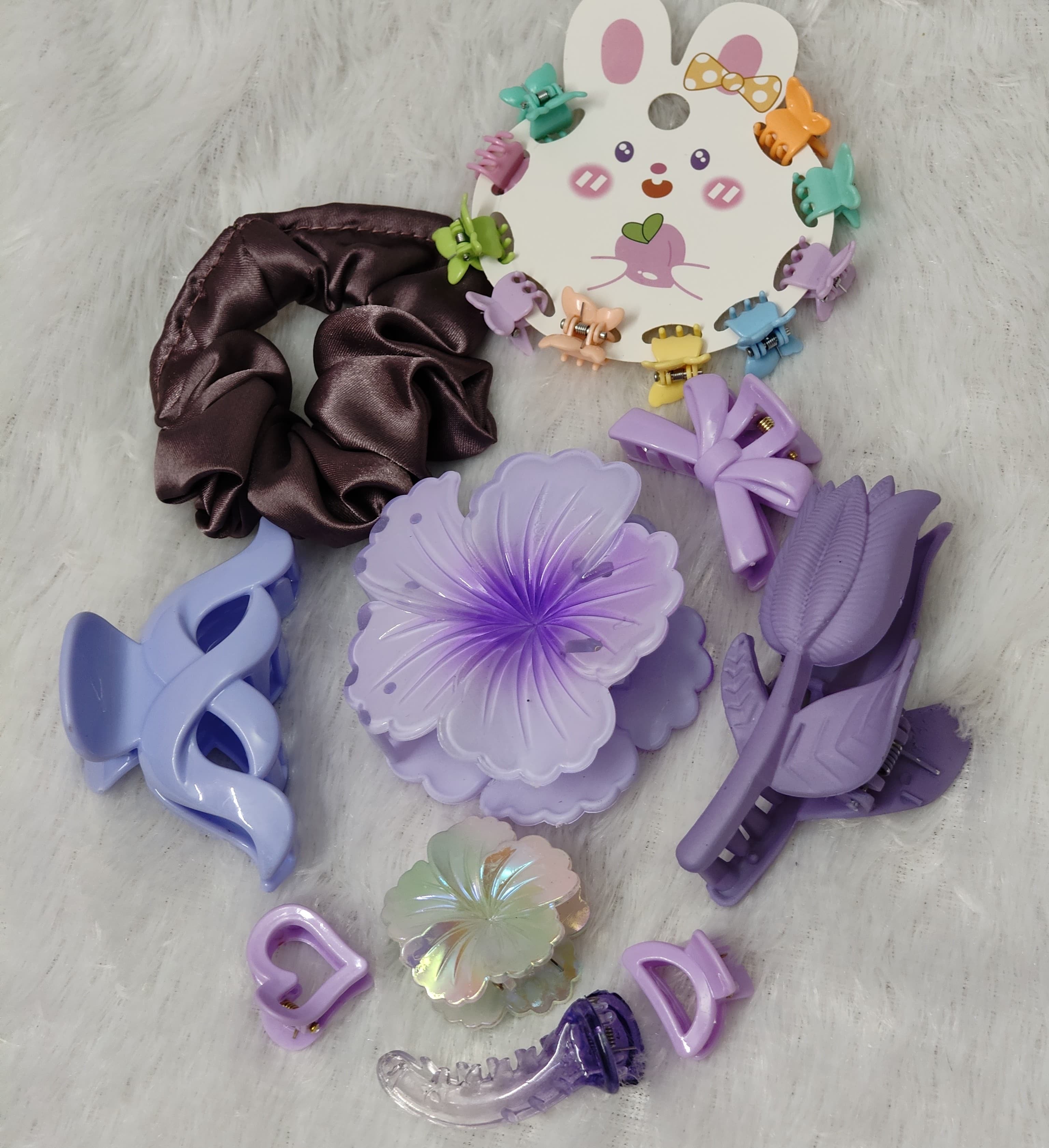 Pastel Purple Hair Accessories Combo | Cute Hair Clip & Mini Claw Set