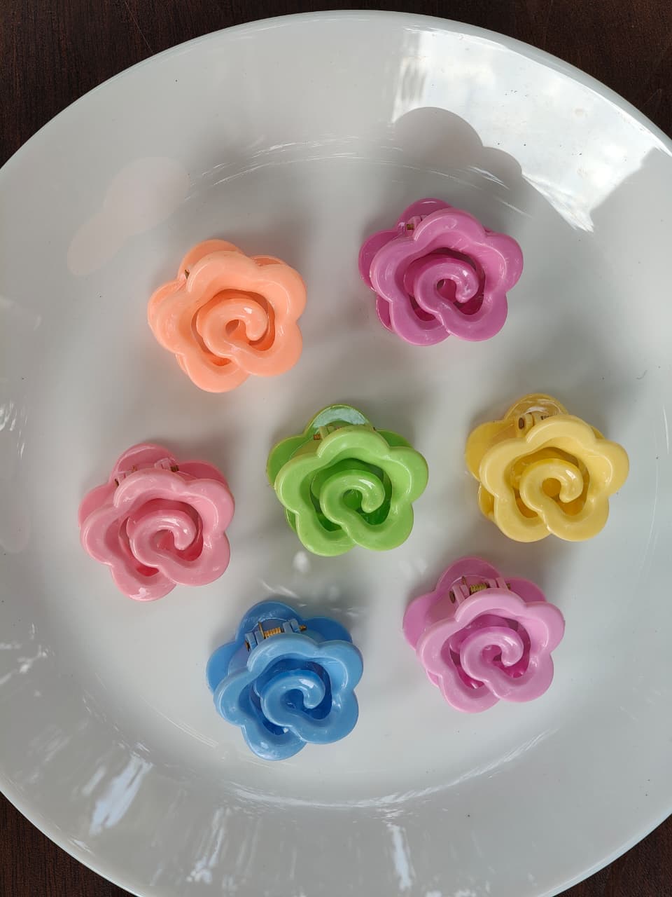 Mini Rose Flower Hair Claw Clip | Cute Floral Hair Clip for Women & Girls