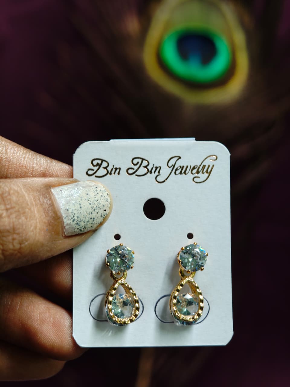 Sparkling Crystal Drop Earrings | Gold-Plated Stud Earrings for Women