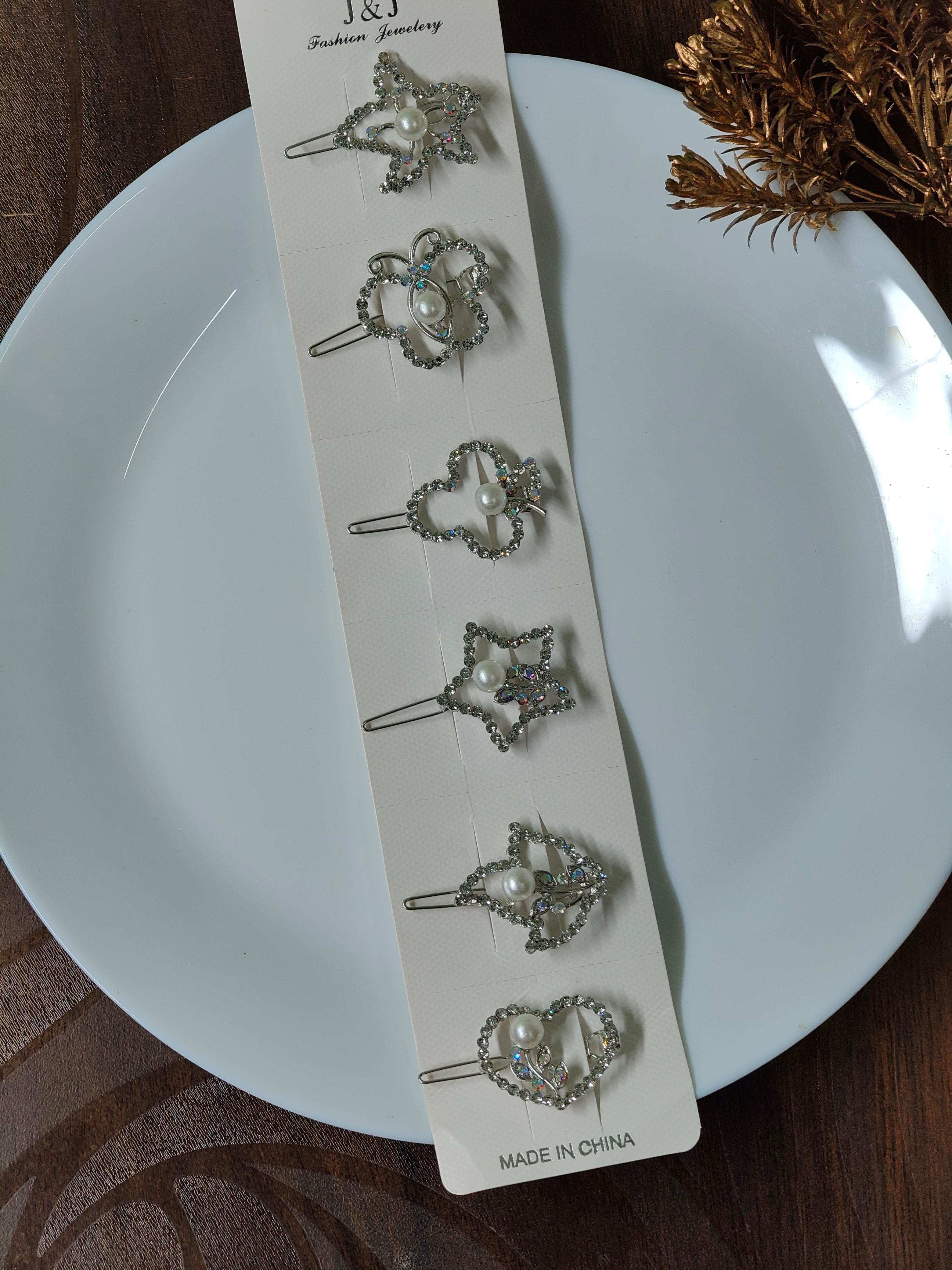 Celeste Pearl Rhinestone Hair Pins | Korean Crystal Hair Accessories