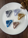 Rose Accent Triangle Claw Clip | Minimal Floral Hair Clutch for Women & Girls