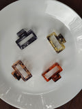 Minimalist Rectangle Hair Claw Clip | Tortoise Shell Acrylic Hair Clip for Women & Girls