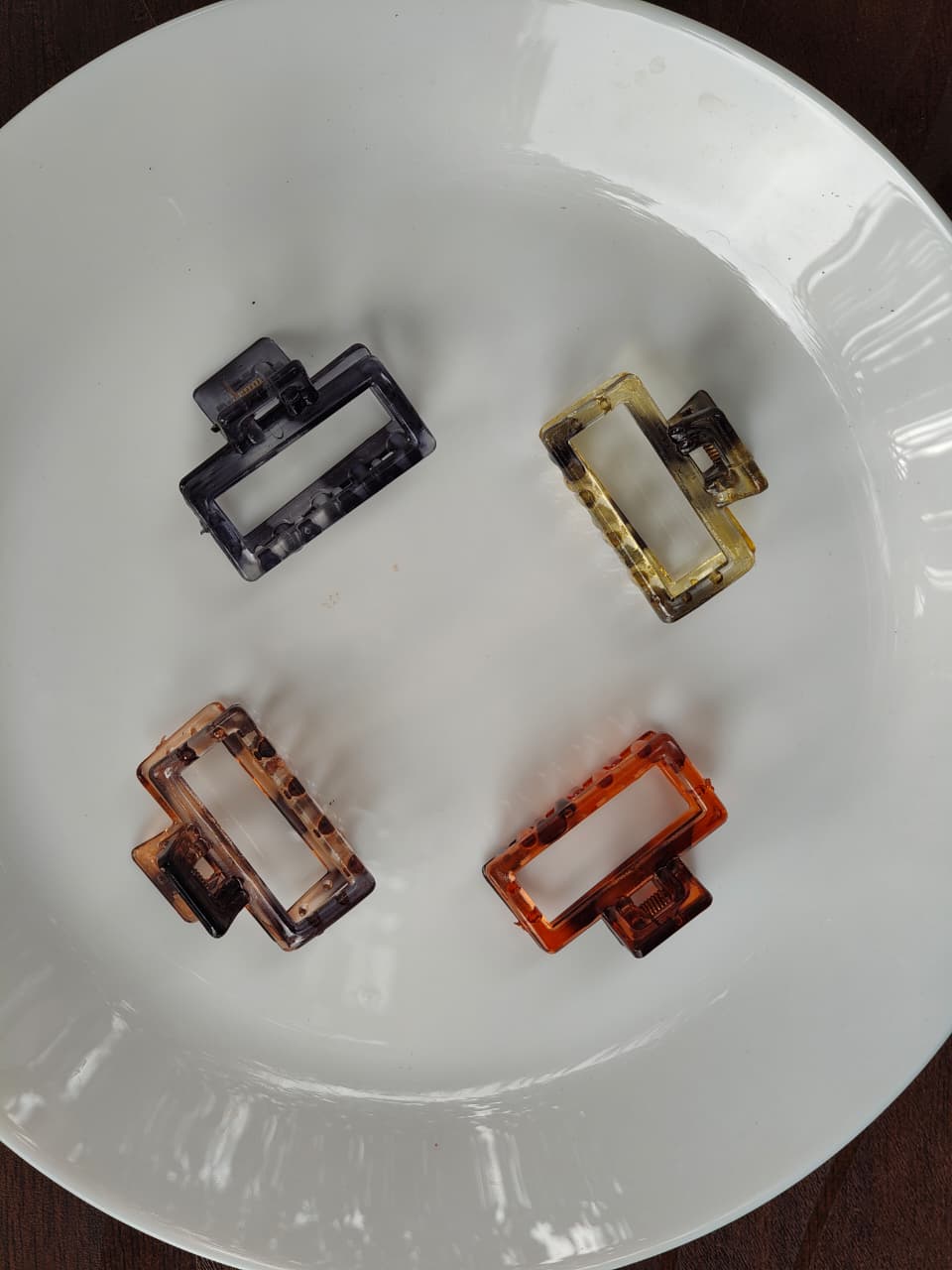 Minimalist Rectangle Hair Claw Clip | Tortoise Shell Acrylic Hair Clip for Women & Girls