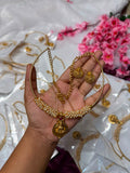 Lakshmi Pearl Choker Set | Traditional Temple Necklace with Matching Stud Earrings | Anti-Tarnish Gold Finish