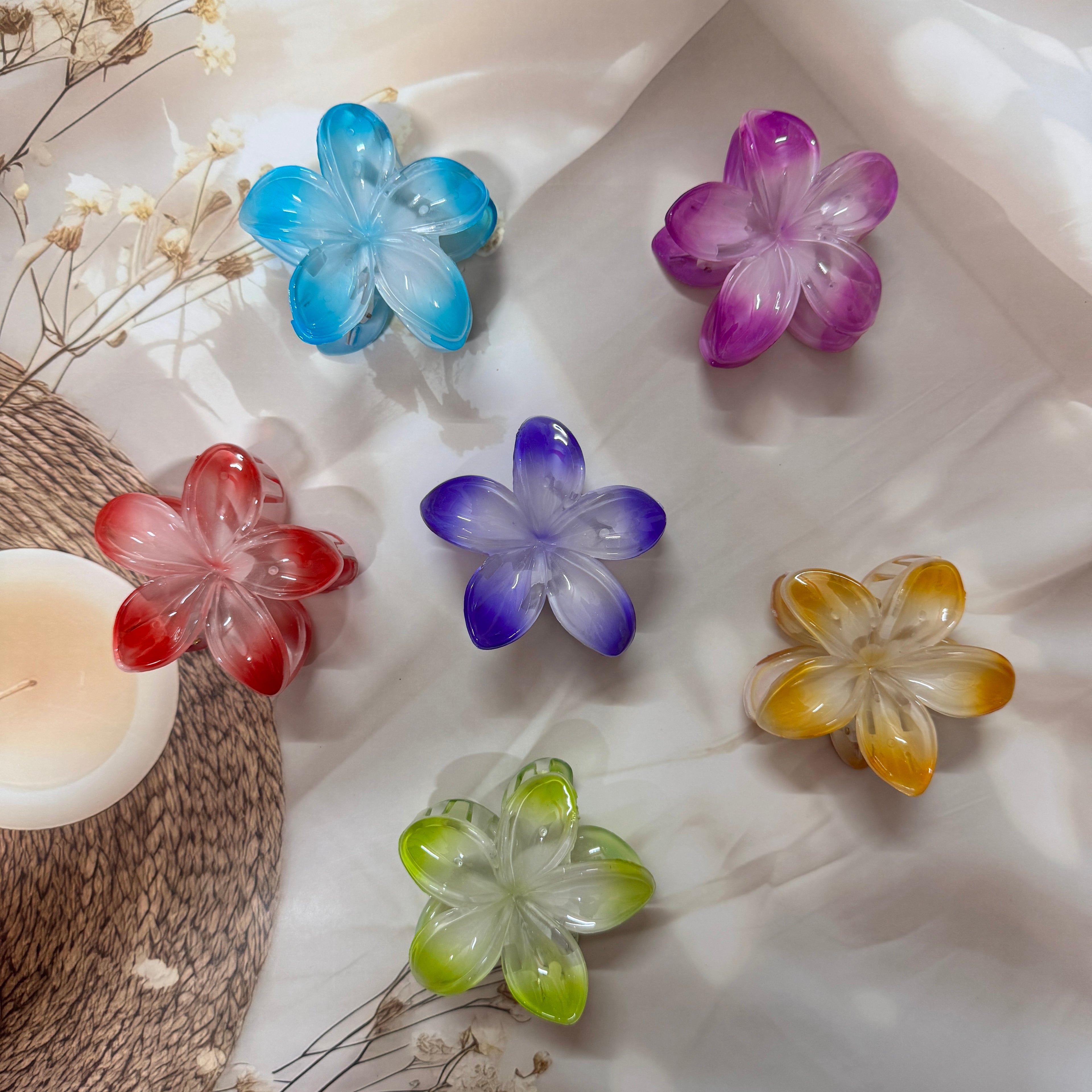 Cherry Blossom Flower Hair Claw Clip | Korean Floral Acrylic Hair Accessory