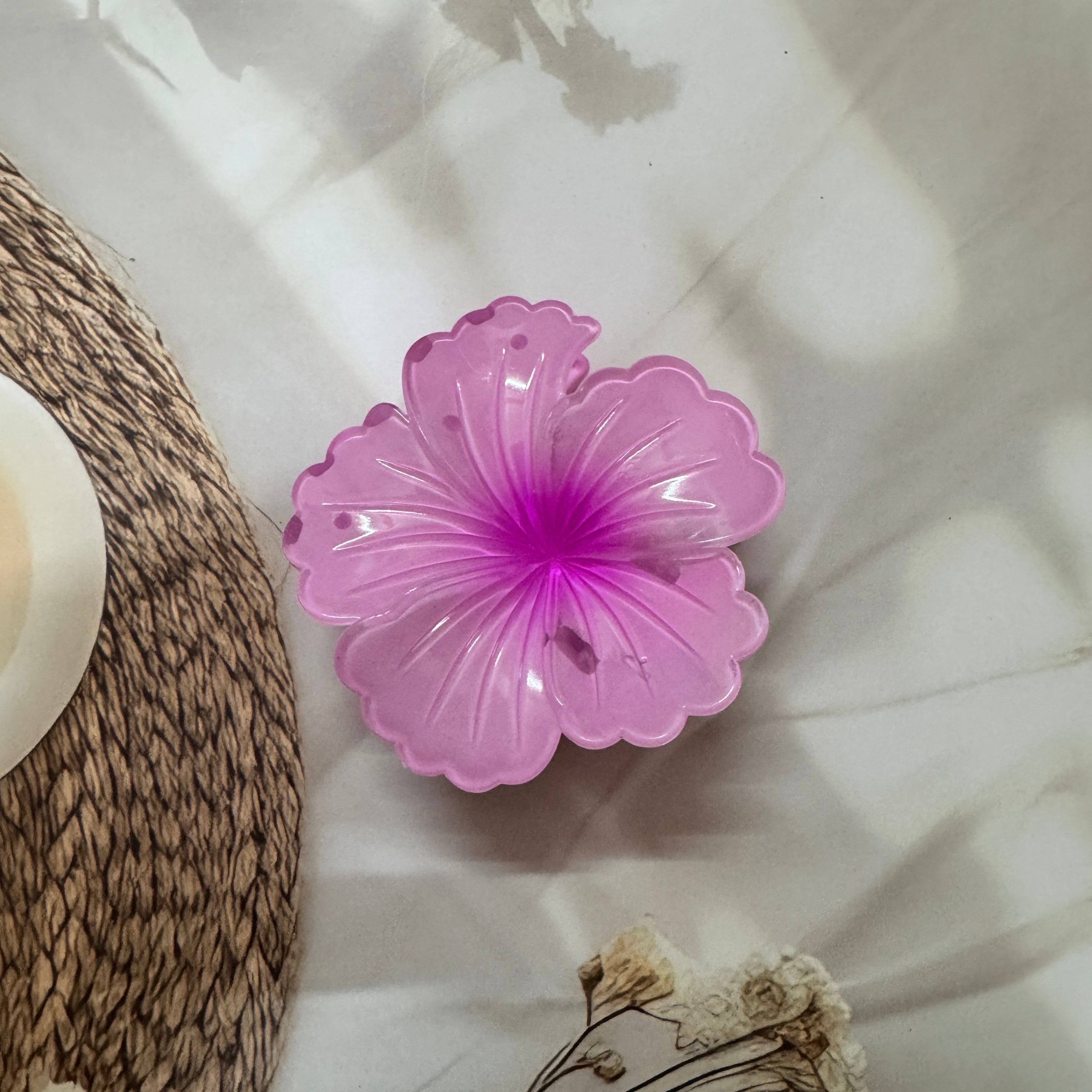 Hibiscus Bloom Hair Claw Clip | Korean Floral Statement Hair Accessory