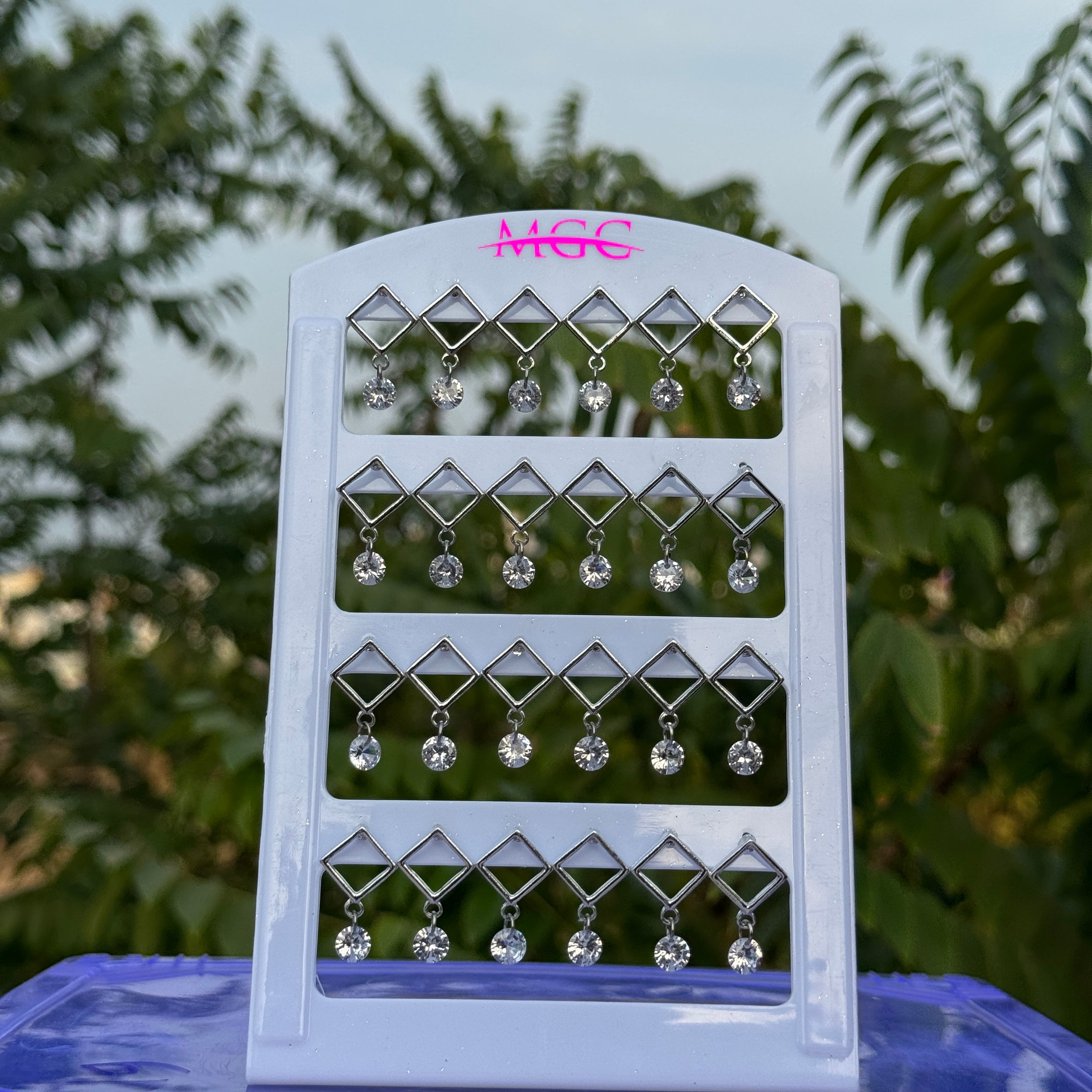 Square Frame Drop Earrings