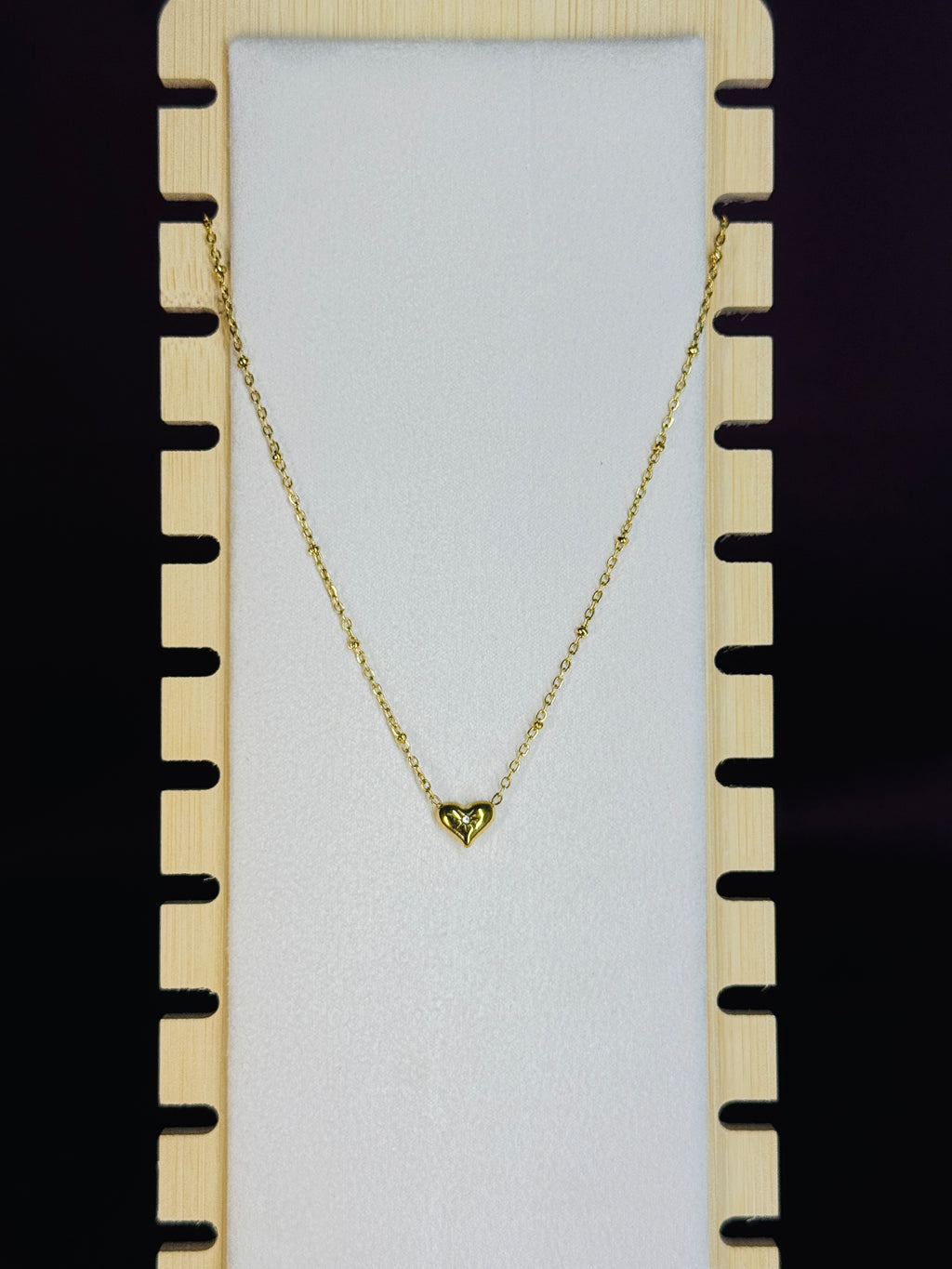 Tiny Heart Crystal Necklace | Anti-Tarnish Dainty Heart Necklace for Women