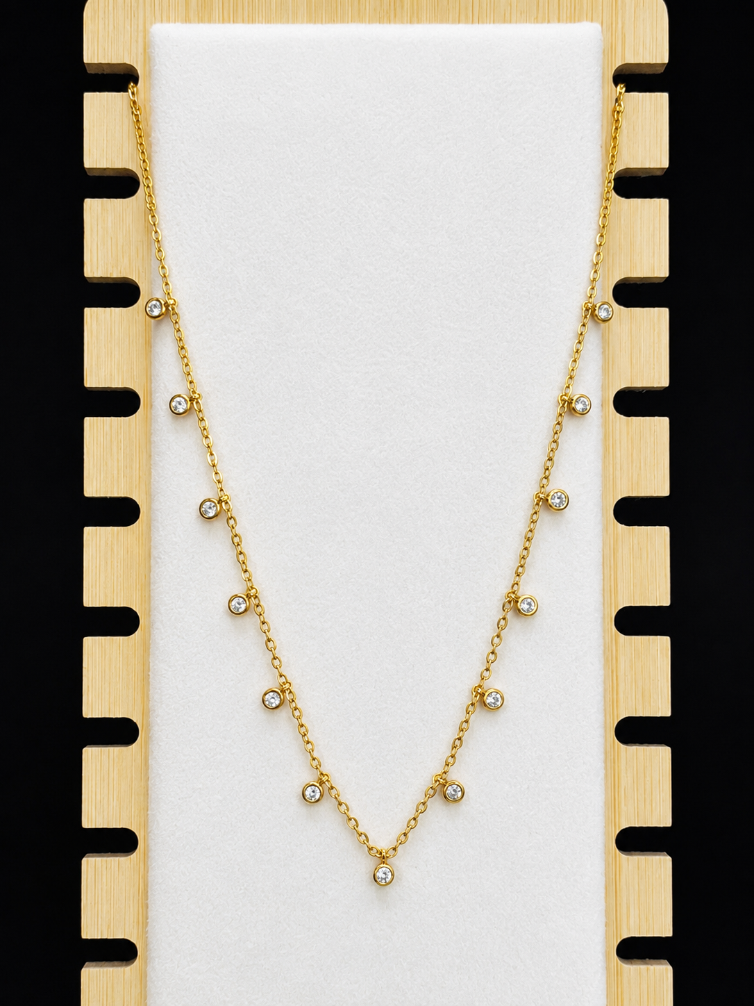 Celestial Crystal Station Necklace | Anti-Tarnish Floating Crystal Necklace for Women