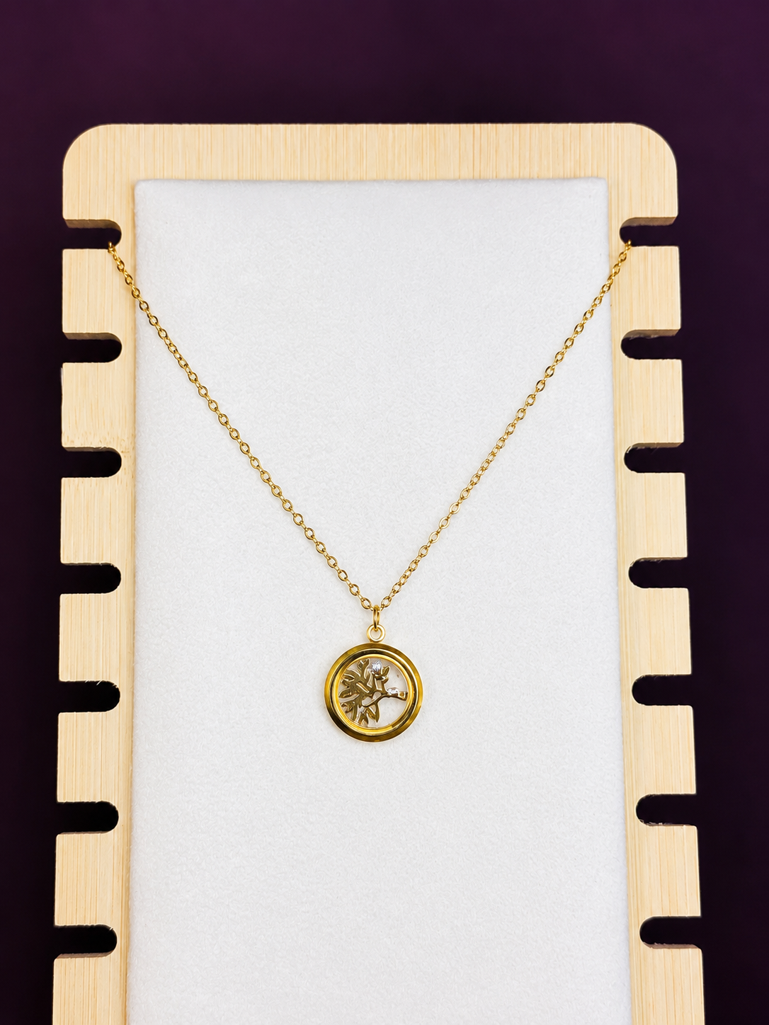 Eternal Tree Anti-Tarnish Pendant Necklace | Tree of Life Gold Necklace for Women