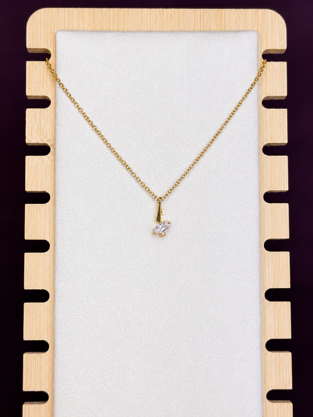 Celeste Marquise Anti-Tarnish Crystal Pendant Necklace | Minimal Gold Necklace for Women