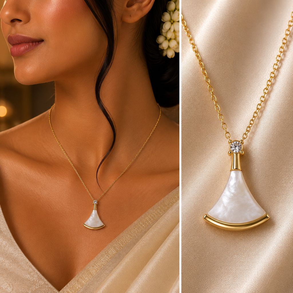 The "Serene Fan" Anti-Tarnish Necklace
