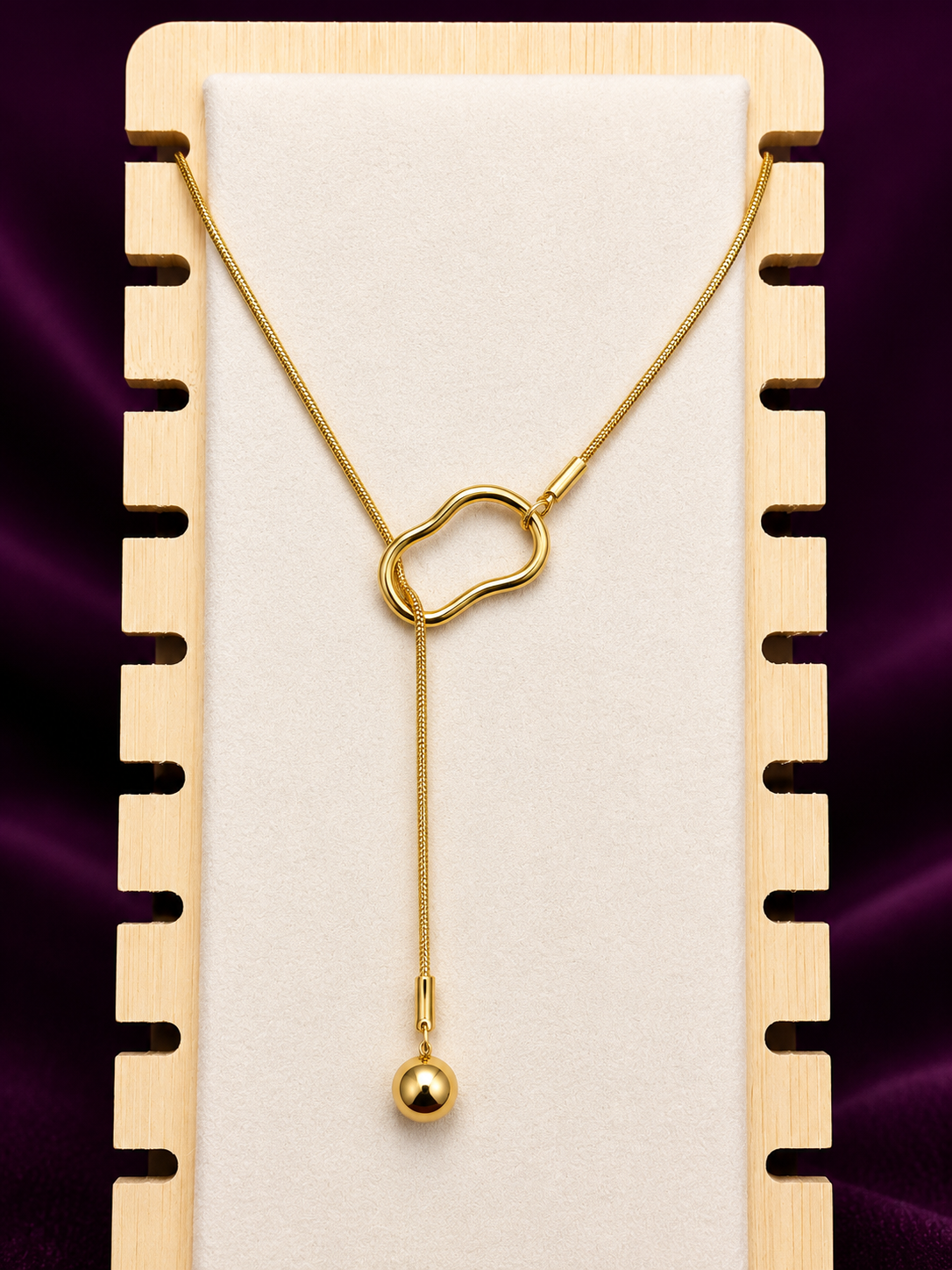 Anti-Tarnish Gold Paperclip Pendant Necklace | Adjustable Minimalist Y Necklace for Women