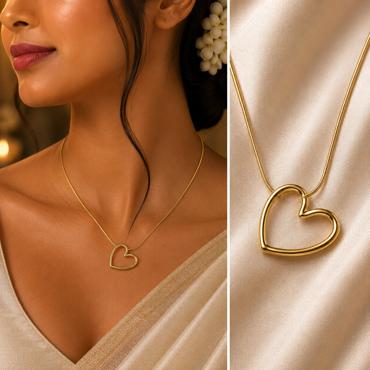 Anti-Tarnish Minimalist Heart Pendant Necklace