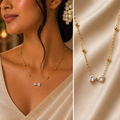 Anti-Tarnish Gold Bow Pendant Necklace | Dainty Minimalist Chain for Girls & Women