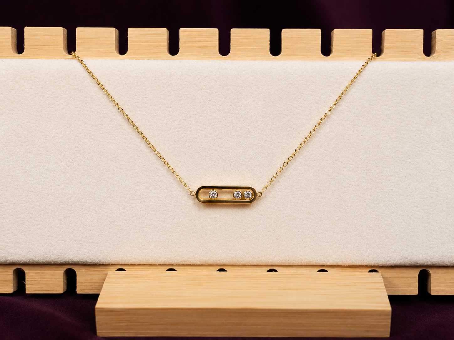 Minimalist Triple Floating CZ Bar Anti-Tarnish 316L Stainless Steel Bracelet | Gold Adjustable Bracelet