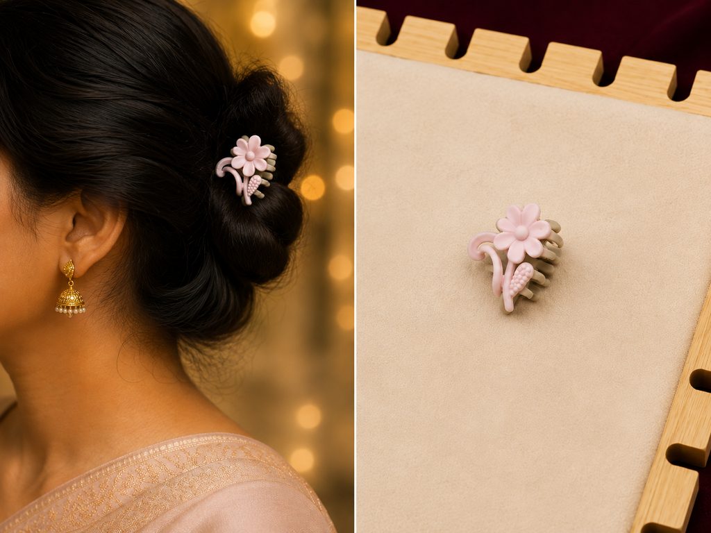 Matte Floral Claw Clips