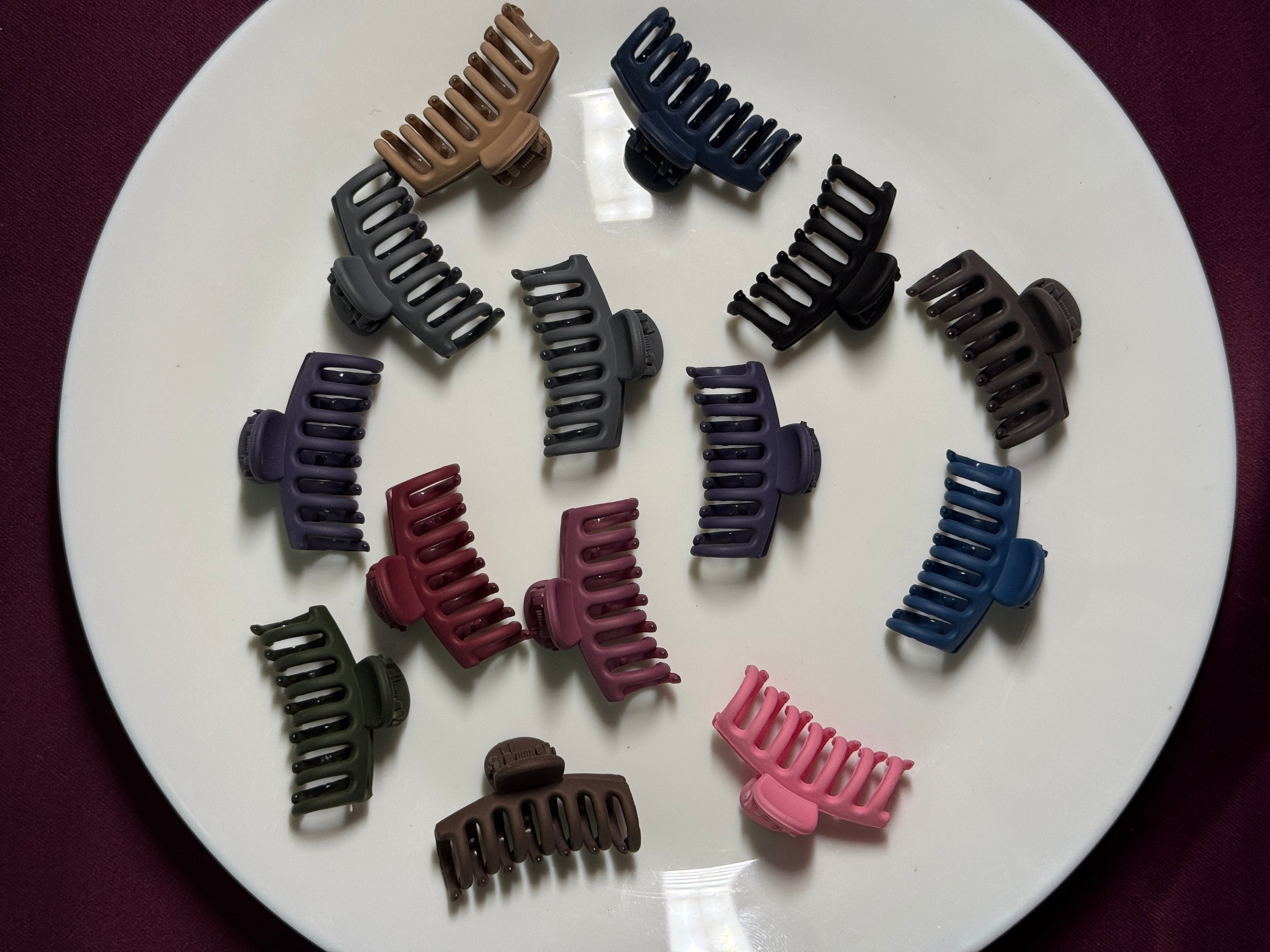 Matte Medium Hair Claw Clips for Women & Girls | Strong Grip Hair Clips