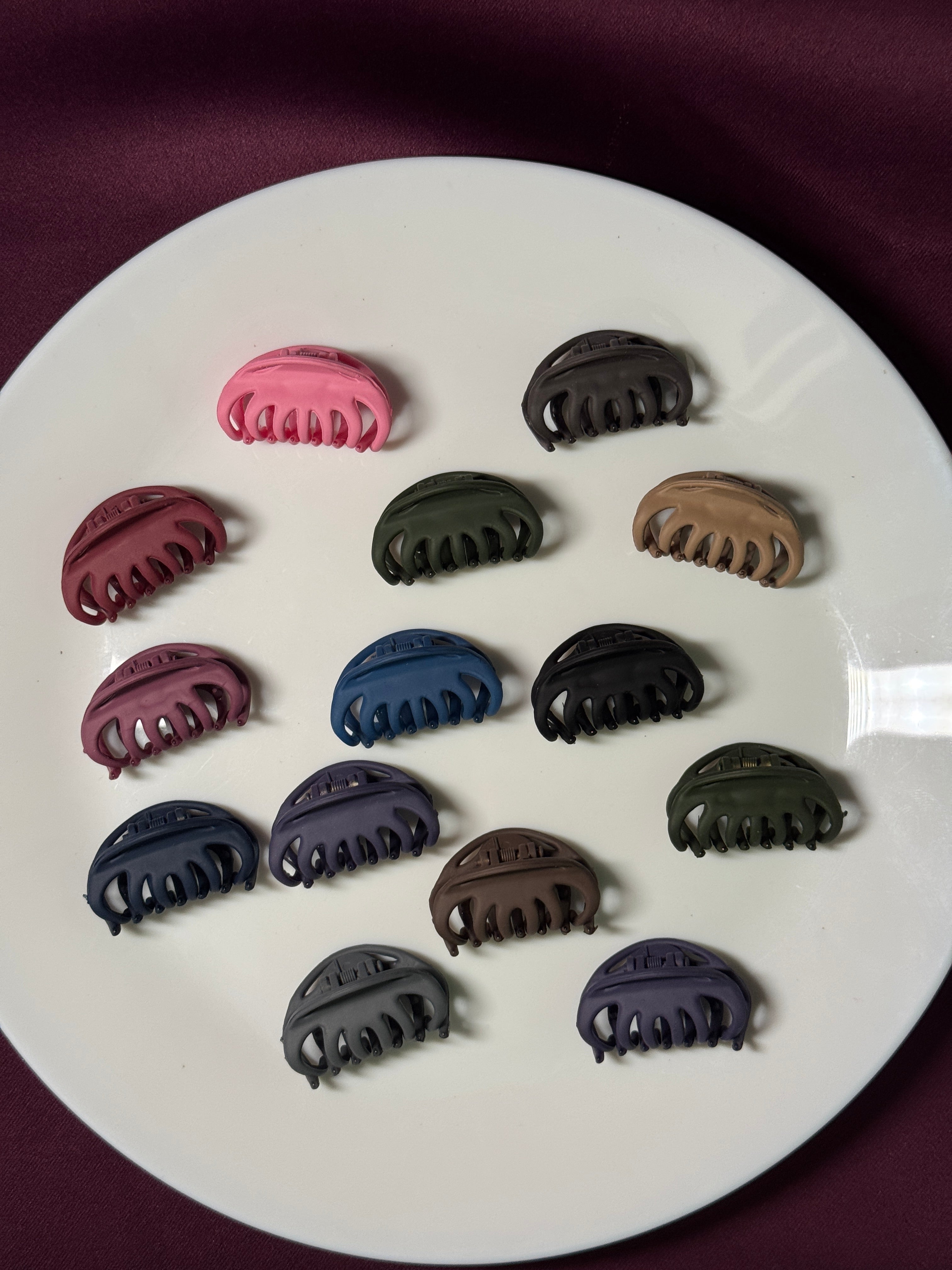 Mini Matte Hair Claw Clips for Women & Girls | Strong Grip Hair Accessories