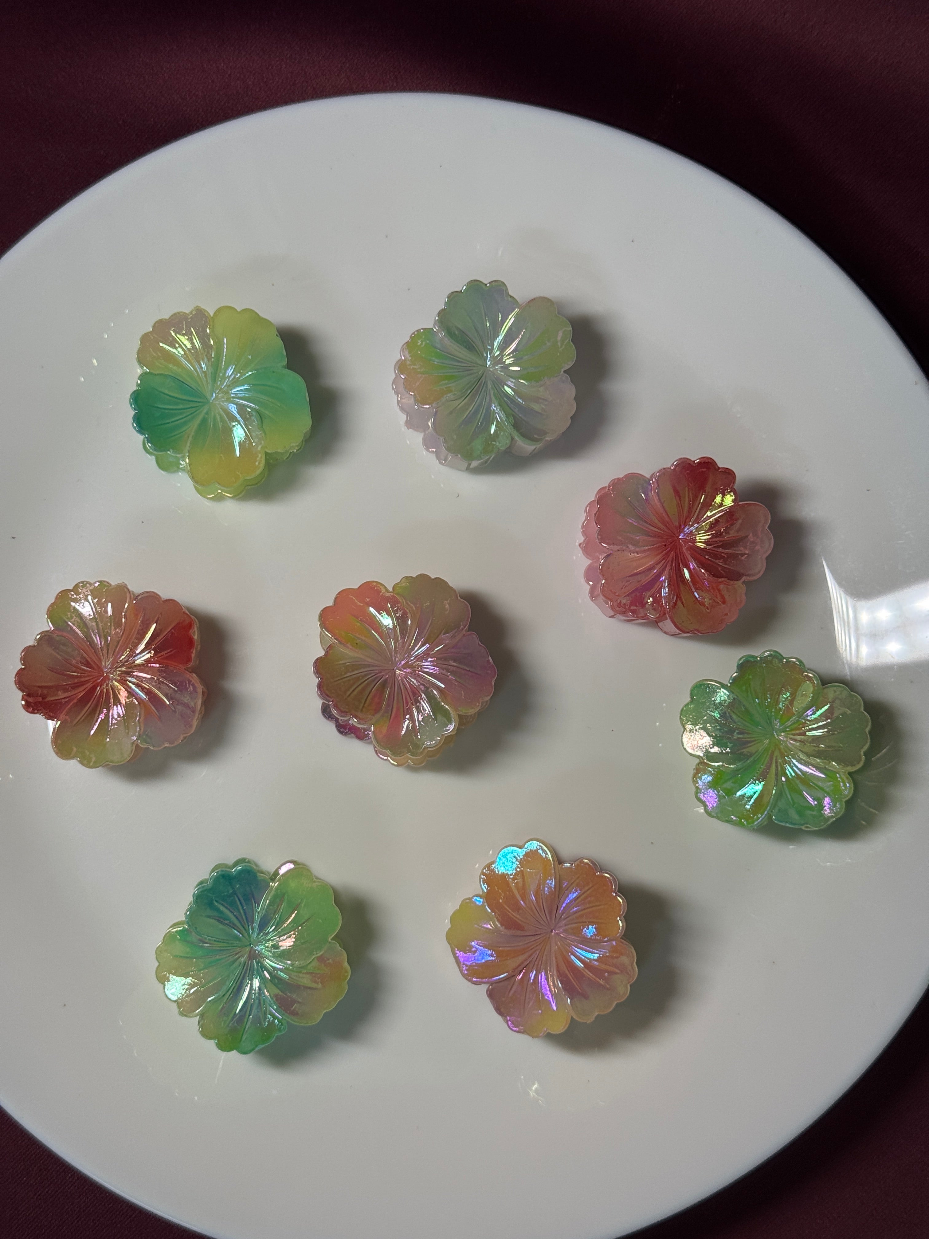 Iridescent Flower Hair Claw Clips for Women & Girls | Floral Hair Accessories