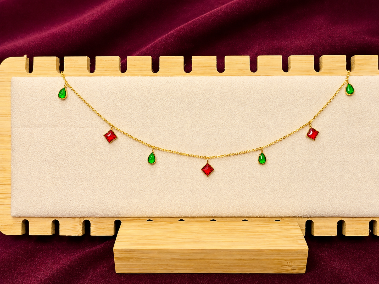 Anti-Tarnish Floating Crystal Charm Necklace