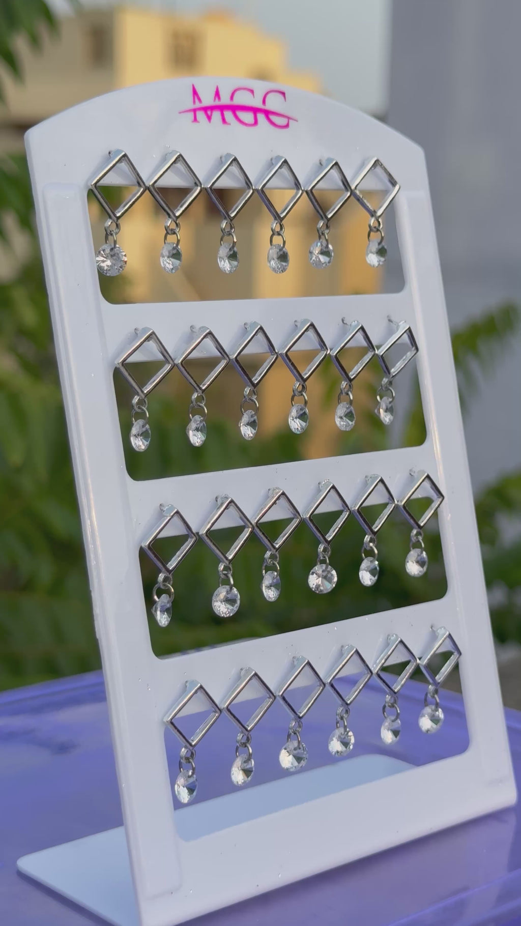 Square Frame Drop Earrings