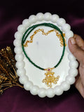 Green Crystal Lakshmi Dollar Invisible Chain