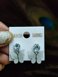 Crystal Butterfly Stud Earrings | Silver-Plated Cute Butterfly Earrings for Women & Girls