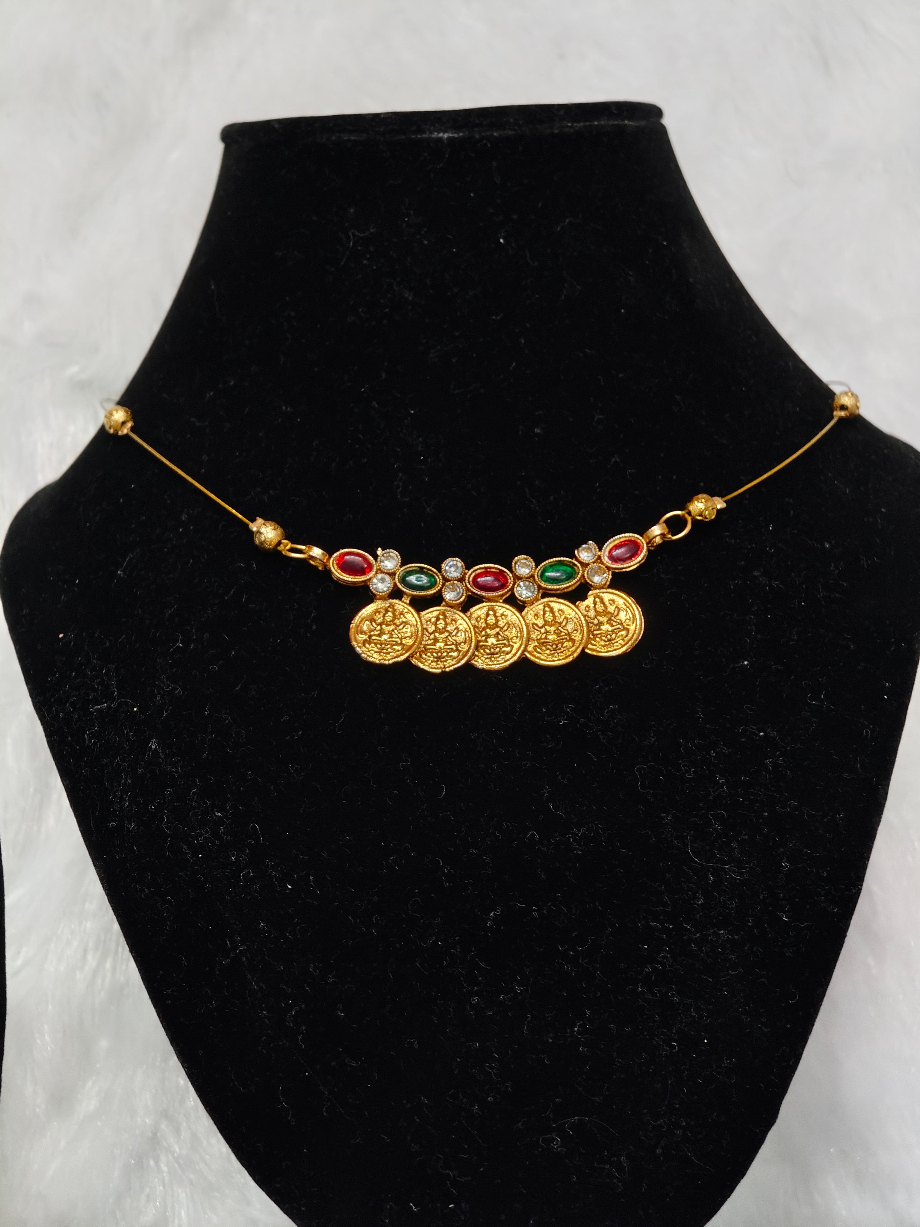 Lakshmi Coin Choker Invisible Necklace