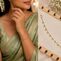 Classic Bezel Crystal Gold Bracelet